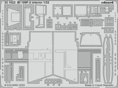 Eduard 321022 1/32 Bf 109F-2 Photo Etch for HOBBY 2000 / HASEGAWA