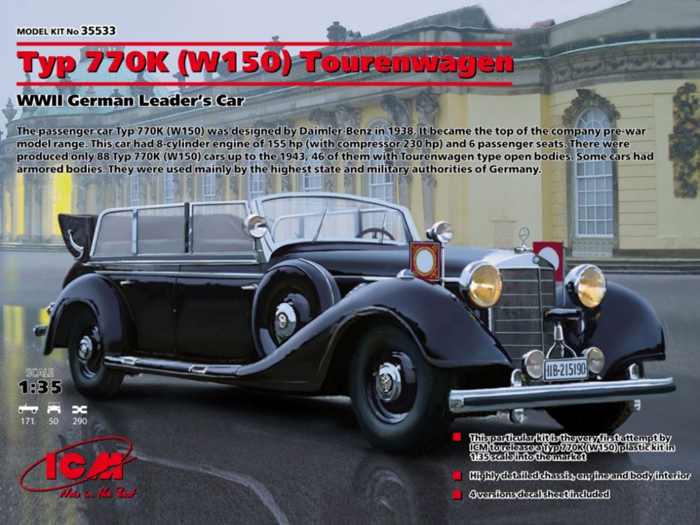 ICM Models 35533 1/35 WWII German Type 770K (W150) Leader Tourenwagen