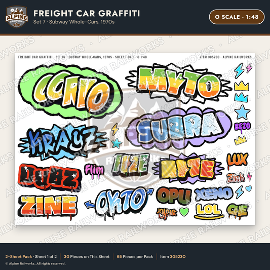 Alpine Railworks 30523O O Scale Freight Car Graffiti Cut-Outs