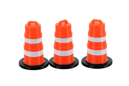 3D To Scale 24-105-OR 1/24 Traffic Barrels, 3 Pack