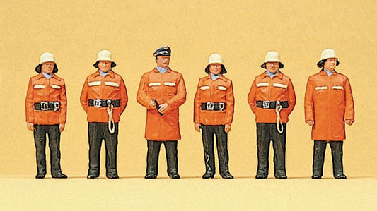Preiser 10214 HO Firemen in Protective Clothing Figure Set