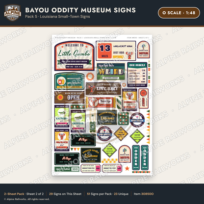 Alpine Railworks 30850O O Scale Roadside Signs - Oddity Museum