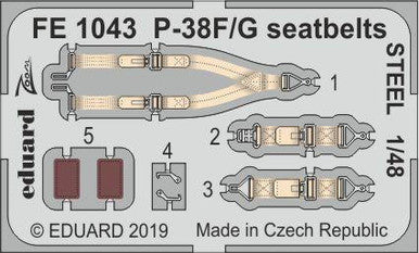 Eduard FE1043 1/48 P-38F/G Seatbelts STEEL Photo Etch