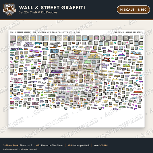 Alpine Railworks 30541N N Scale Wall & Street Graffiti Cut-Outs