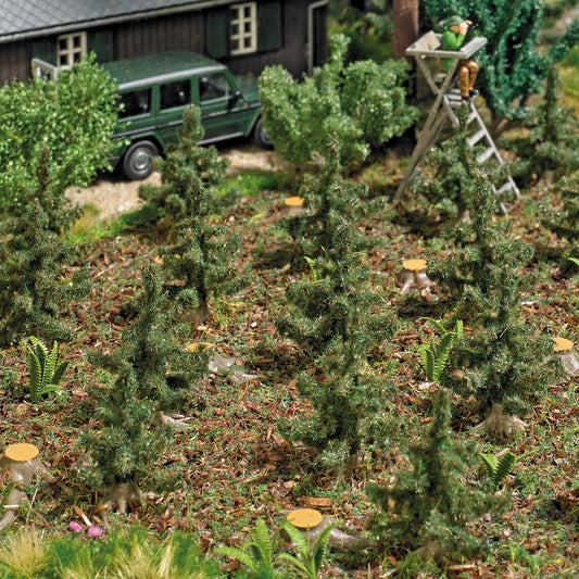 Busch 6392 HO Scale Reforestation Set with 15 Spruce Trees