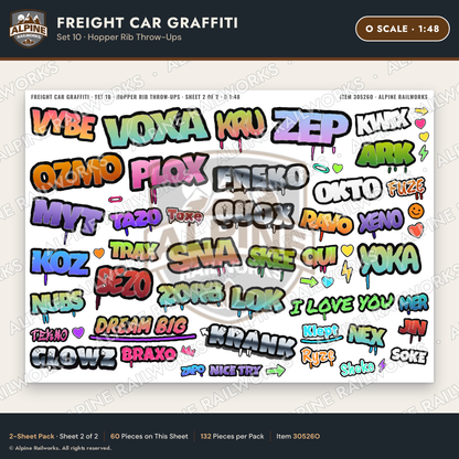 Alpine Railworks 30526O O Scale Freight Car Graffiti Cut-Outs