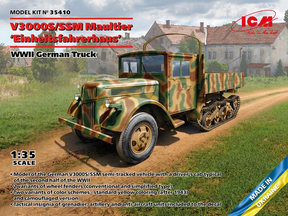 ICM Models 35410 1/35 WWII German V3000S/SSM Maultier Einheitsfahrerhaus Truck