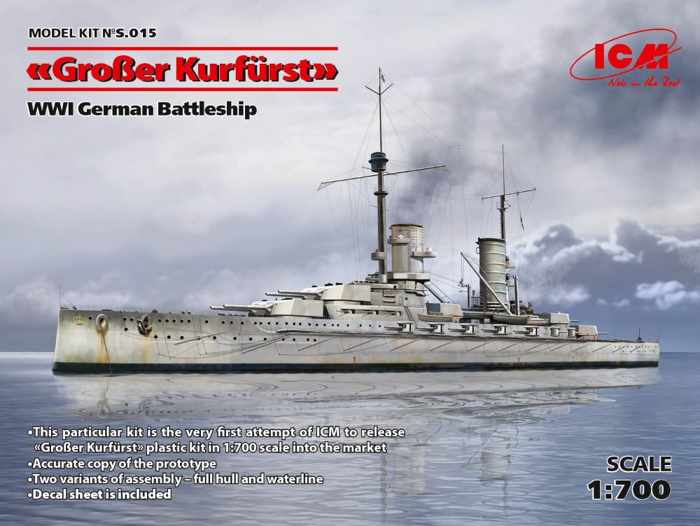 ICM Models 15 1/700 WWI German Grosser Kurfurst Battleship