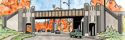 Walthers Cornerstone 3190 HO Art Deco Highway Underpass Kit