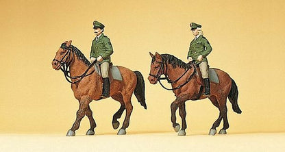 Preiser 10390 HO Scale Police Mounted On Horseback German Officers