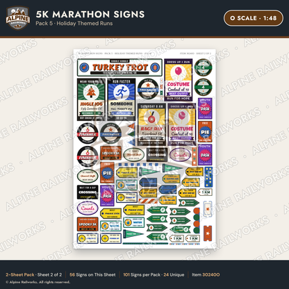 Alpine Railworks 30240O O Scale 5K Marathon Signs