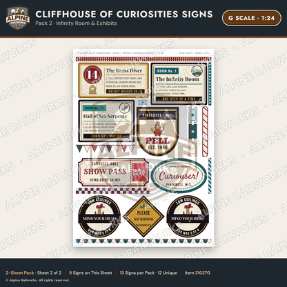Alpine Railworks 31027G G Scale Roadside Signs - Curiosity House