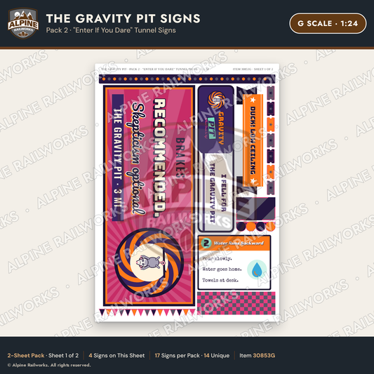 Alpine Railworks 30853G G Scale Roadside Signs - Mystery Hole