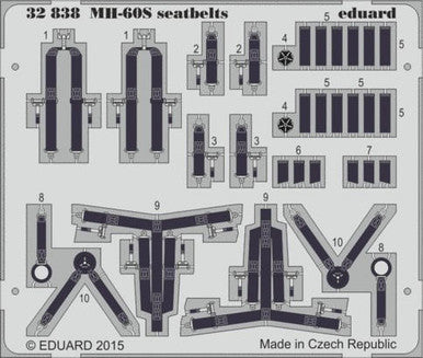 Eduard 32838 1/32 Seatbelts MH60S for ACY (Pre-Painted)