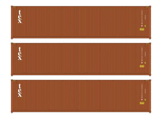 Walthers SceneMaster 18255 HO 40' Corr Container 3-Pack TEX