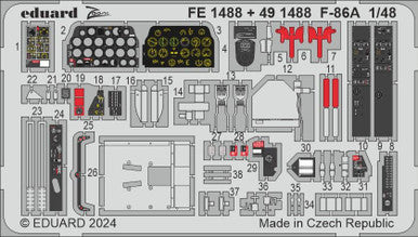 Eduard FE1488 1/48 F-86A Zoom Set for CLEAR PROP Zoom Photo Etch Set