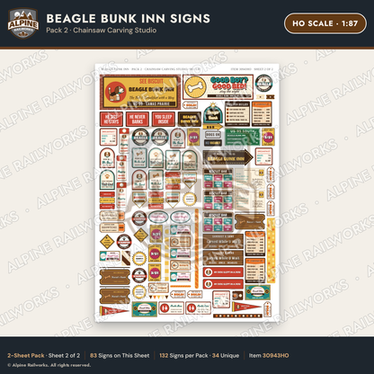 Alpine Railworks 30943HO HO Scale Roadside Signs - Dog-Shaped Inn