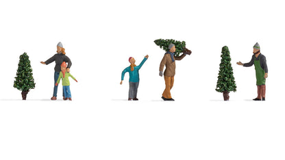 Noch 36927 N Scale Christmas Tree Sale Figure Set