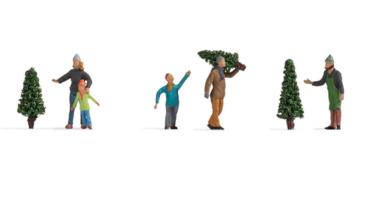 Noch 36927 N Scale Christmas Tree Sale Figure Set
