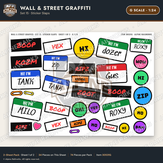 Alpine Railworks 30531G G Scale Wall & Street Graffiti Cut-Outs