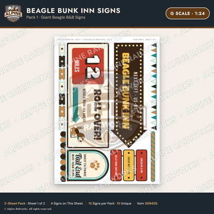 Alpine Railworks 30942G G Scale Roadside Signs - Dog-Shaped Inn