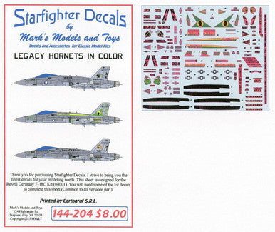 Starfighter Decals 144204 1/144 - Legacy Hornets Pt.1