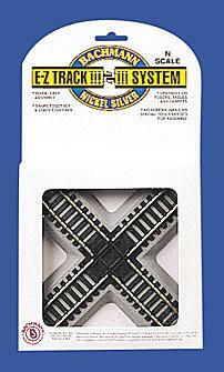 Bachmann 44841 N Scale E-Z Track Crossing Nickel Silver Gray Roadbed