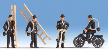 Noch 15052 HO Scale Chimney Sweeps w/Accessories -- 4 Sweeps, 2 Ladders, Hoses