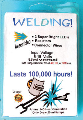 Evans Designs UPW All Scale Welding Effects Pico LED Kit -- 3 LEDs, Resistors & Wire - Universal 5-19V AC/DC Input