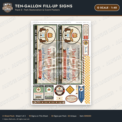 Alpine Railworks 30923O O Scale Roadside Attraction Signs - Cowboy Hat