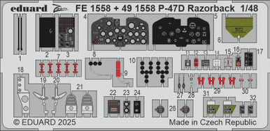 Eduard FE1558 1/48 P-47D Razorback Zoom Set for MINIART