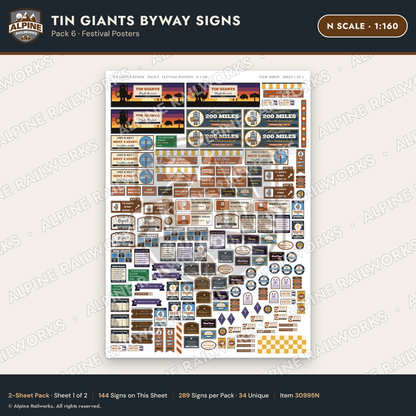 Alpine Railworks 30995N N Scale Roadside Signs - Scrap Metal Giants