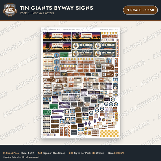 Alpine Railworks 30995N N Scale Roadside Signs - Scrap Metal Giants