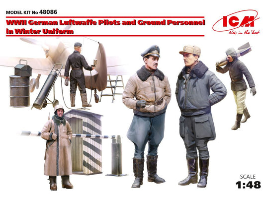 ICM Models 48086 1/48 WWII German Luftwaffe Pilots & Ground Personnel Winter Uni