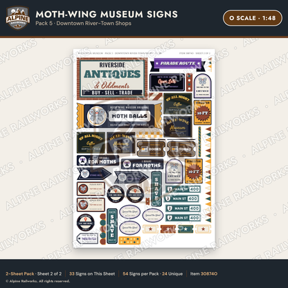 Alpine Railworks 30874O O Scale Roadside Signs - Mothman Museum