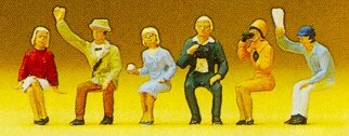 Preiser 10025 HO Scale Sports & Recreation Seated Spectators pkg(6)