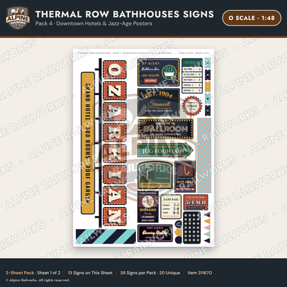 Alpine Railworks 31167O O Scale Roadside Signs - Hot Springs