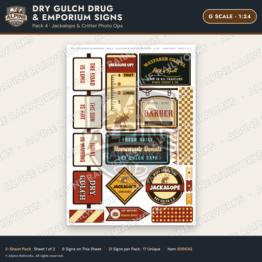Alpine Railworks 30563G G Scale Roadside Signs - Western Drug Store