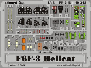 Eduard FE248 1/48 Hellcat Photo Etch Interior Detail Set for Hasegawa