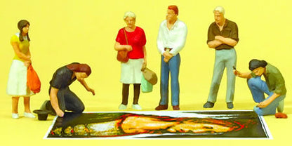 Preiser 10549 HO Scale Working People Street Artists & Onlookers
