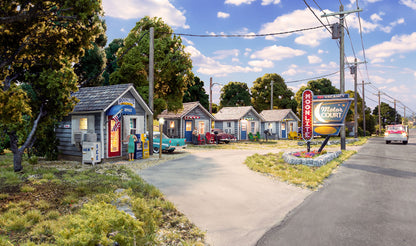 Woodland Scenics BR5877 All Scale O-Scale Moonlite Motor Court