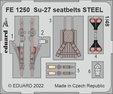 Eduard FE1250 1/48 Su-27 Seatbelts Steel for Great Wall Hobby