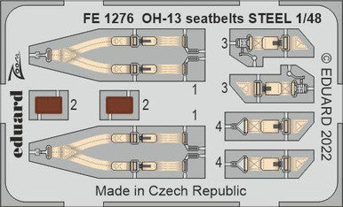 Eduard FE1276 1/48 OH-13 Seatbelts Steel for Italeri