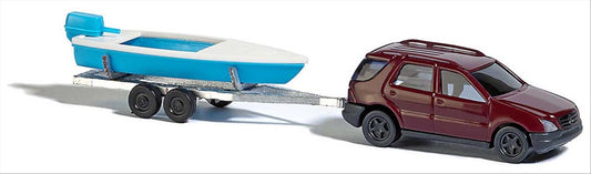 Busch 8334 N Scale Mercedes M-Class SUV with Boat