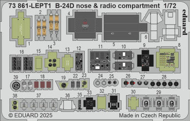 Eduard 73861 1/72 B-24D Nose & Radio Compartment Photo Etched Set for