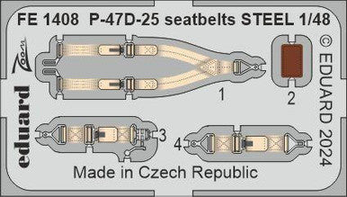 Eduard FE1408 1/48 P-47D-25 Seatbelts STEEL Zoom Set
