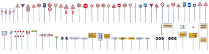 Faller 180534 HO Scale European Traffic Sign Set, Epoch III Kit