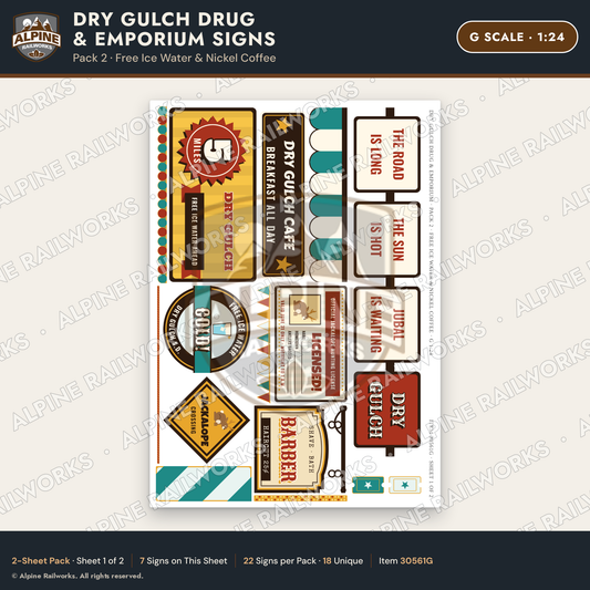 Alpine Railworks 30561G G Scale Roadside Signs - Western Drug Store
