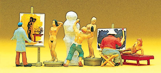 Preiser 10106 HO Scale Artists, Models & Nudes Figure Set