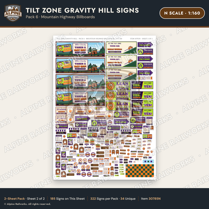 Alpine Railworks 30785N N Scale Roadside Signs - Mystery Spot